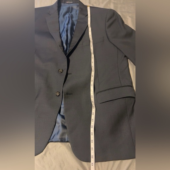 Hart Schaffner Marx Suit Mens 46R Pants 40X27 Black 2 Piece Notch Lapel Made USA - Picture 10 of 16